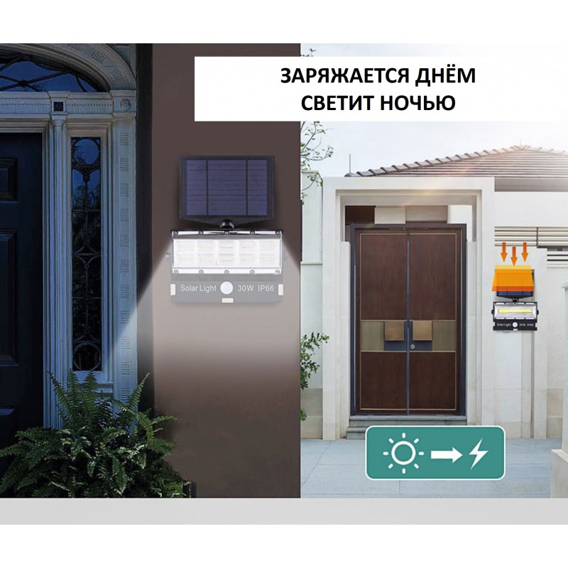 Прожектор 30 Вт на солнечных батареях с датчиком движения Прожектор 30 Вт на солнечных батареях с датчиком движения